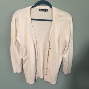 New York & Company 7th Avenue Women's Beige Cardigan, Size Medium